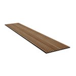 Riflaj decorativ fonoabsorbant MDF negru furniruit Akupanel Stejar rustic afumat 300x60x2.2 cm