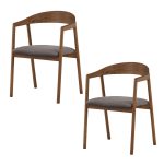 Set 2 scaune dining Venture Design LANGON maro - stejar masiv