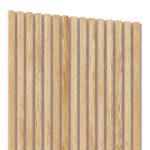 Panou riflaj decorativ furniruit fonoabsorbant 3D LAMEO Stejar pe pâslă gri, 60 × 60 cm - imagine 2