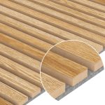Panou riflaj decorativ furniruit fonoabsorbant 3D LAMEO Stejar pe pâslă gri, 60 × 60 cm - imagine 3