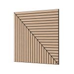 Panou decorativ MDF negru furniruit LAMEO RITMO, stejar natur, 50 x 50 cm - imagine 2
