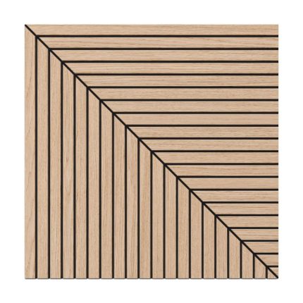 Panou decorativ MDF negru furniruit LAMEO RITMO, stejar natur, 50 x 50 cm