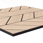 Panou decorativ MDF negru furniruit LAMEO PIRIN, stejar natur, 50 x 50 cm - imagine 2