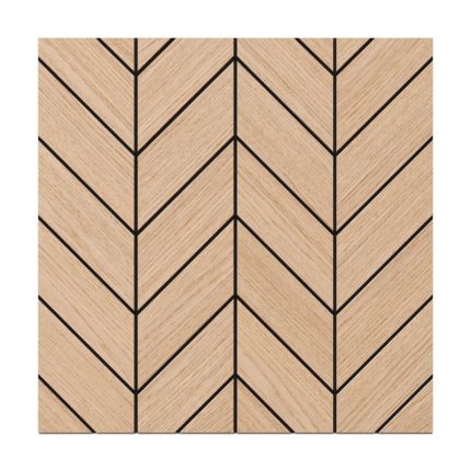 Panou decorativ MDF negru furniruit LAMEO PIRIN, stejar natur, 50 x 50 cm