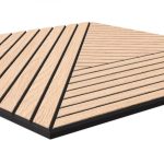 Panou decorativ MDF negru furniruit LAMEO STRIGATTI, stejar natur, 50 x 50 cm - imagine 3