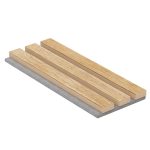 Panou riflaj decorativ furniruit fonoabsorbant 3D LAMEO Stejar pe pâslă gri, 60 × 60 cm - imagine 4