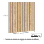 Panou riflaj decorativ furniruit fonoabsorbant 3D LAMEO Stejar pe pâslă gri, 60 × 60 cm - imagine 7